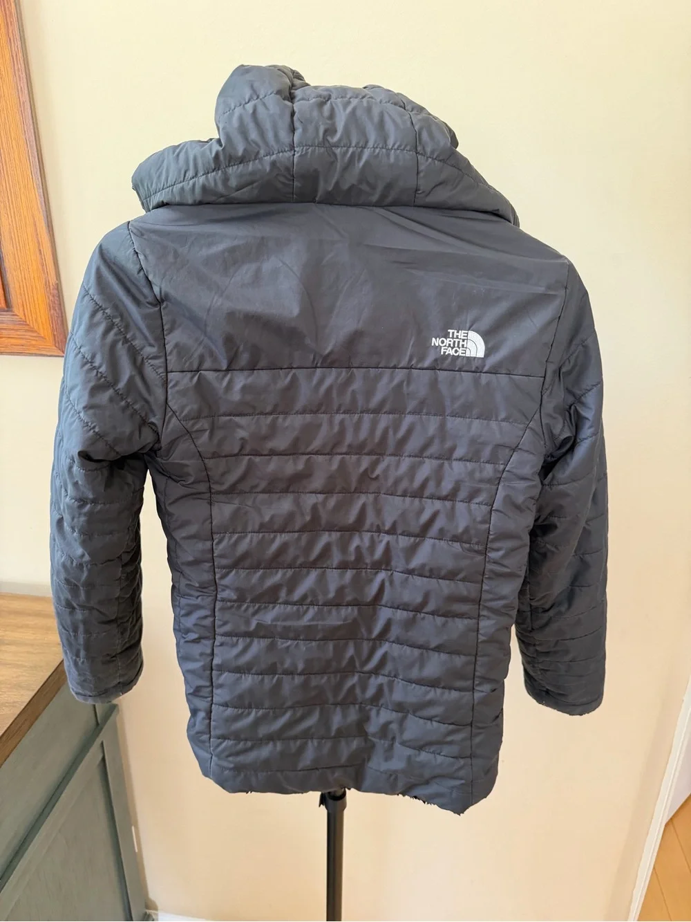 The North Face Girls Hooded Sherpa Lined Puffer Jacket Black M 10/12